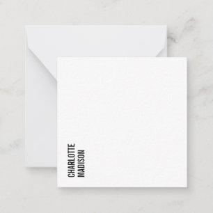 Cartão De Notas Moderno Simples Preto Branco Tendência Minimalista