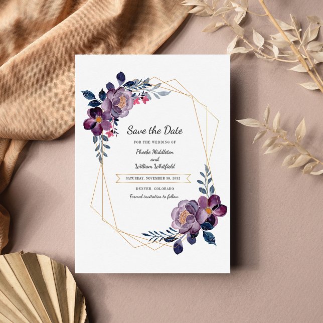 Cartão De Notas Moldura Geométrica Floral Botânica de Aquarela Rox (Criador carregado)