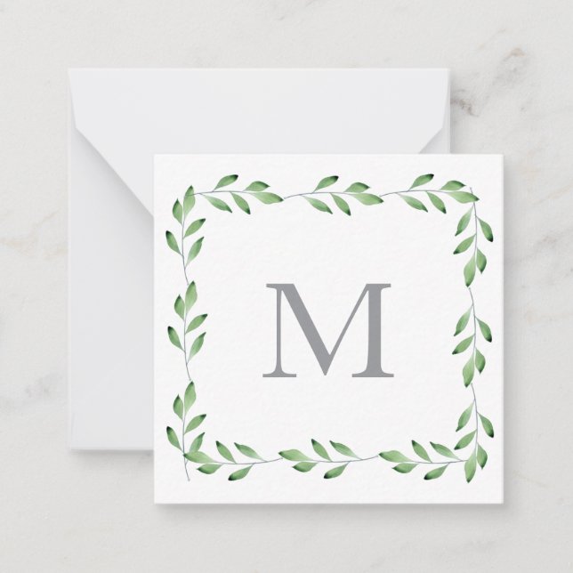 Cartão De Notas Moldura Verde Deixa Moldura (Frente)