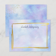 Molera de Aquarela Azul Roxo Dourado Personalizado