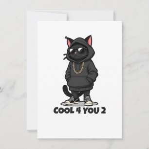 Cartão De Notas Moletom Cool Cat – Design Divertido de Gato de Str