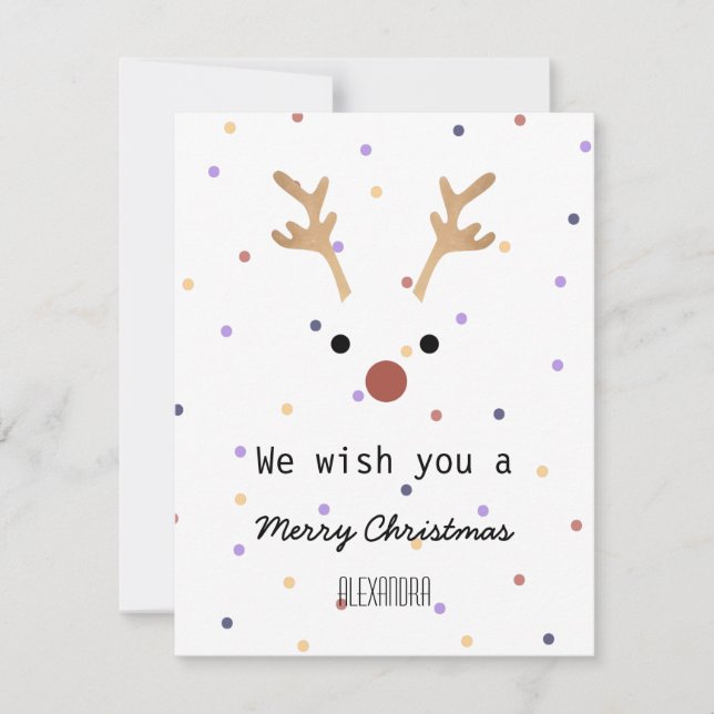 Cartão De Notas Momongram, desejamos-lhe um feliz ponto de veado d (Frente)