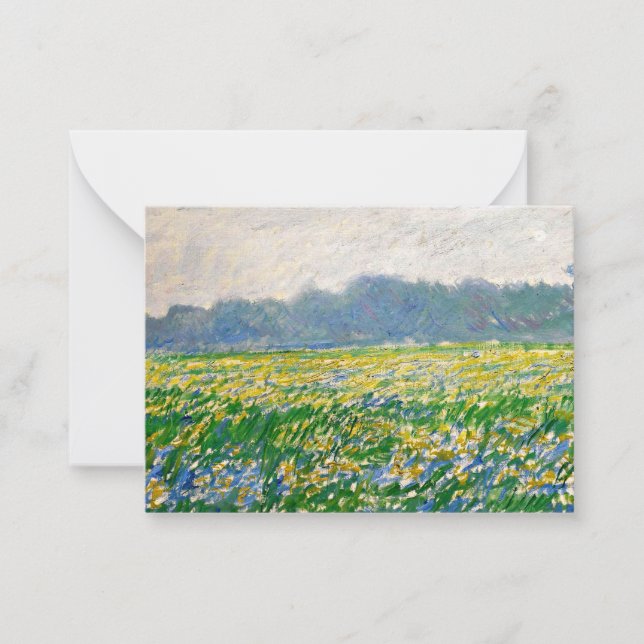 Cartão De Notas Monet - Campo íris em Giverny (Frente)