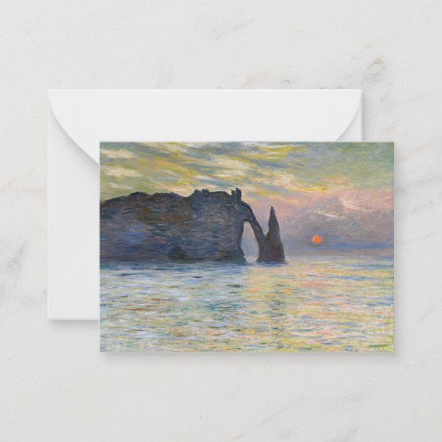Cartão De Notas Monet - Manneport, Cliff em Etretat, Sunset (Frente)