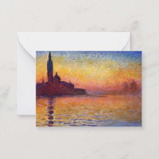 Cartão De Notas Monet - San Giorgio Maggiore em Dusk (Frente)