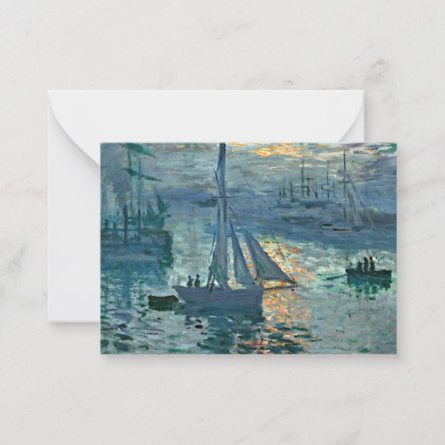 Cartão De Notas Monet - Sunrise (Marinha), pintura de arte (Frente)
