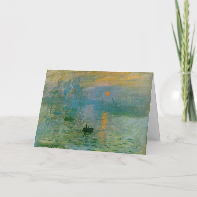 Cartão De Notas Monet Sunrise Painting Stationary Notecards (Frente)