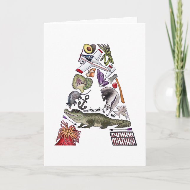 Cartão De Notas Monogram "A" note card (Frente)