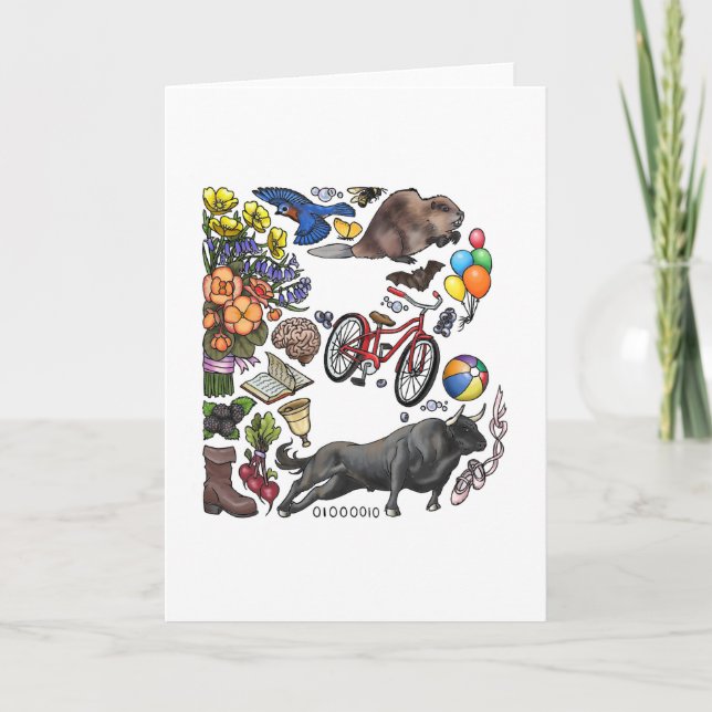 Cartão De Notas Monogram "B" note card (Frente)