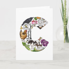 Cartão De Notas Monogram "C" note card