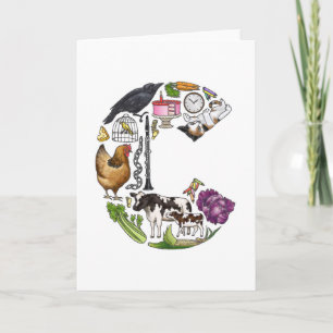 Cartão De Notas Monogram "C" note card