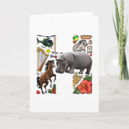 Cartão De Notas Monogram "H" note card