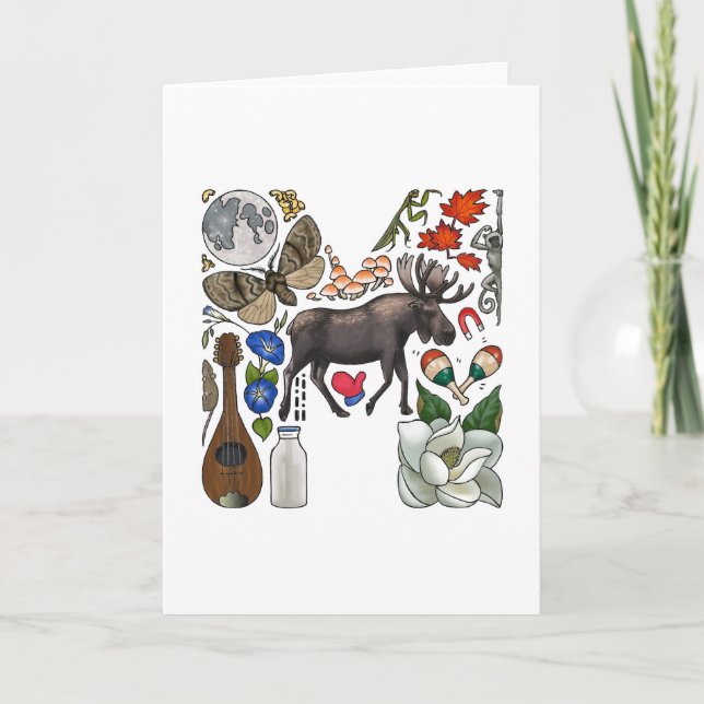 Cartão De Notas Monogram "M" note card (Frente)