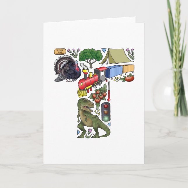 Cartão De Notas Monogram "T" note card (Frente)