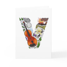 Monogram "V" note card
