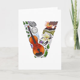 Cartão De Notas Monogram "V" note card