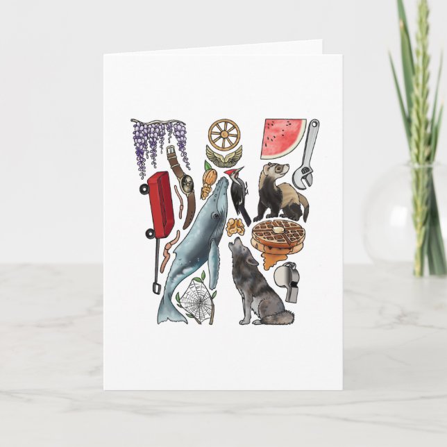 Cartão De Notas Monogram "W" note card (Frente)