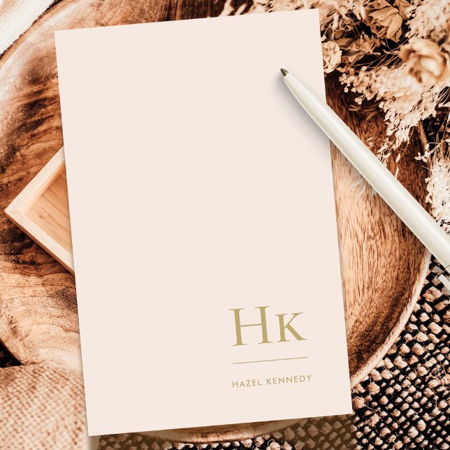 Cartão De Notas Monograma Blush Simples Feminina (Criador carregado)