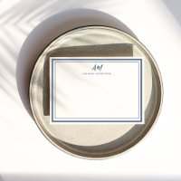 Monograma Branco Azul Dusty Espesso e Borda Espess