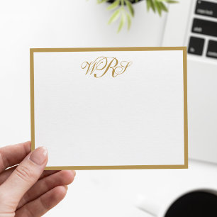 Cartão De Notas Monograma clássico Dourado