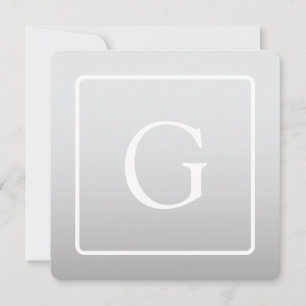 Cartão De Notas Monograma de Apelido de Gradação de Cinzas Claras