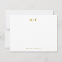 Monograma de Casal Contemporâneo Dourado Amarelo E