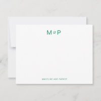 Monograma de Casal Contemporâneo Verde Elegante