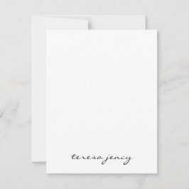Cartão De Notas Monograma de Letra de Forma Branca | Design Modern