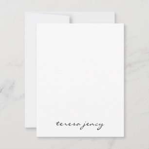 Cartão De Notas Monograma de Letra de Forma Branca Design Modern