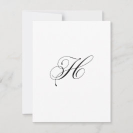 Cartão De Notas Monograma de Letra Minúscula Personalizado "H"