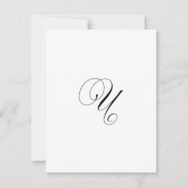 Cartão De Notas Monograma de Letra Minúscula Personalizado "U"