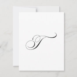 Cartão De Notas Monograma de Letra Personalizada "T"