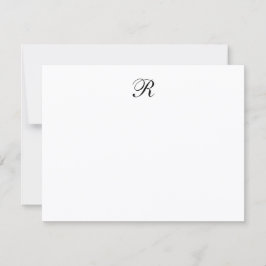 Cartão De Notas Monograma de Letra Personalizado Elegante Minimali