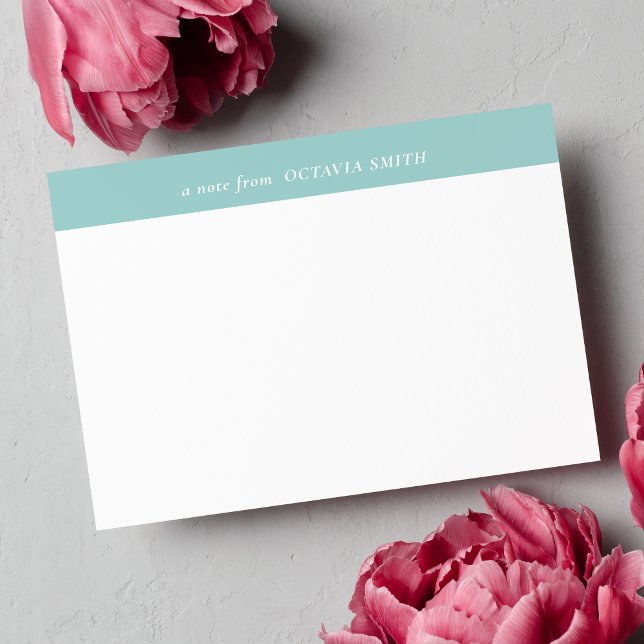 CARTÃO DE NOTAS MONOGRAMA DE NOME DE FAMÍLIA PERSONALIZADA DE TEAL (Criador carregado)