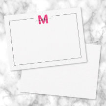 Monograma de Nome em Letra de Forma Preta e Rosa