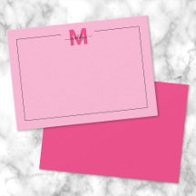Monograma de Nome em Letra de Forma Rosa Vibrante 