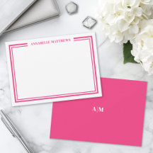 Monograma de Nome Minimalista com Borda Rosa Vibra