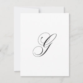 Cartão De Notas Monograma de Roteiro Personalizado "G"