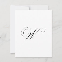 Cartão De Notas Monograma de Roteiro Personalizado "W"
