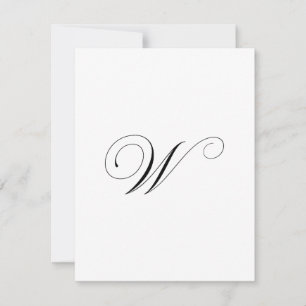 Cartão De Notas Monograma de Roteiro Personalizado "W"