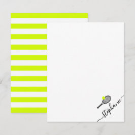 Cartão De Notas Monograma de Script de Nome Personalizado do tênis