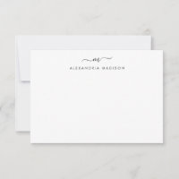 Monograma de Script Feminino moderno - Papel de Ca