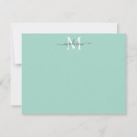 Monograma de Script Girly Moderno Elegante Verde