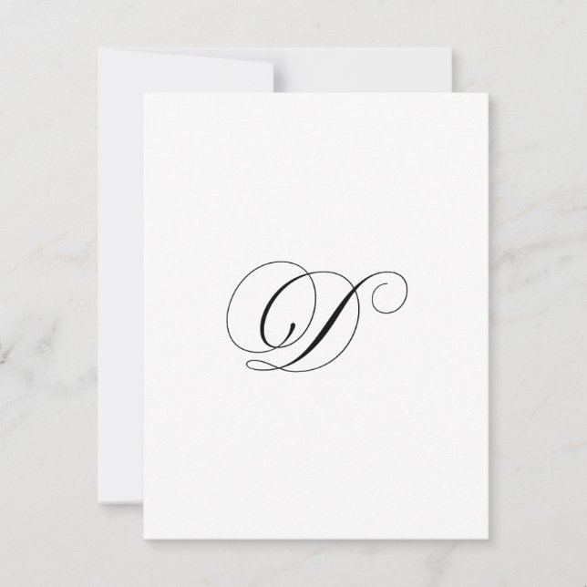 Cartão De Notas Monograma de Script Personalizado "D" (Frente)