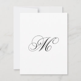 Cartão De Notas Monograma de Script Personalizado "M"