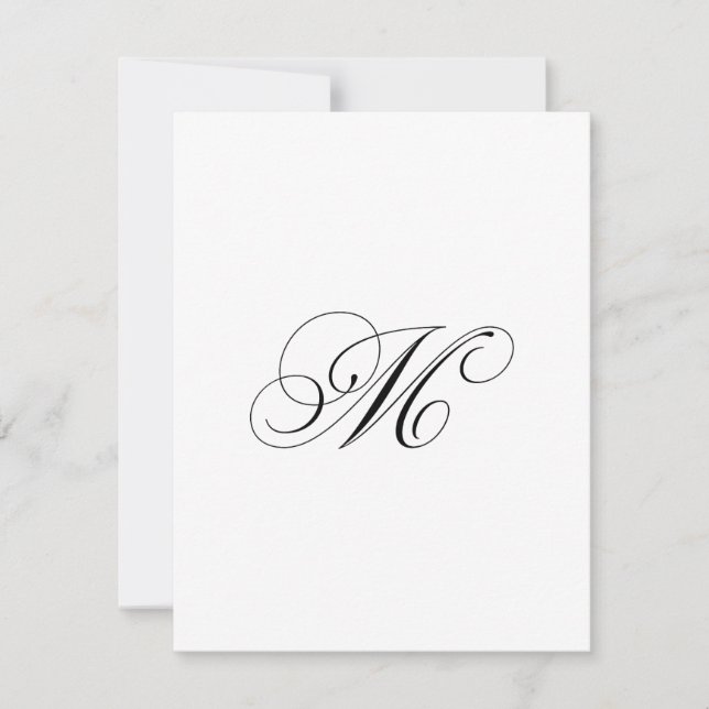 Cartão De Notas Monograma de Script Personalizado "M" (Frente)