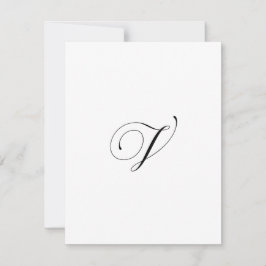 Cartão De Notas Monograma de Script Personalizado "V"
