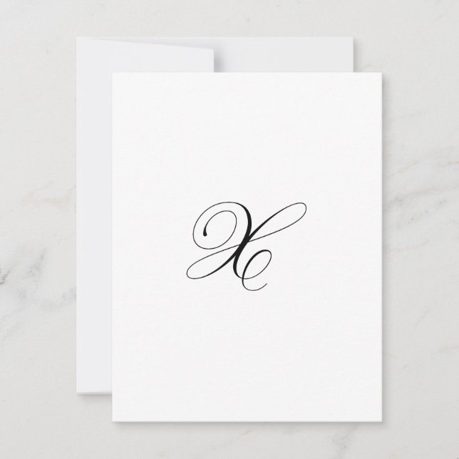 Cartão De Notas Monograma de Script Personalizado "X" (Frente)
