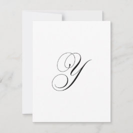 Cartão De Notas Monograma de Script Personalizado "Y"