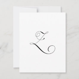 Cartão De Notas Monograma de Script Personalizado "Z"